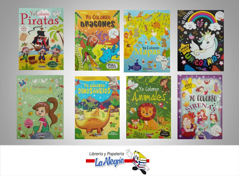 COLECCION YO COLOREO 8TITULOS  TEMATICA INFANTIL   EDITORIAL SICOBEN