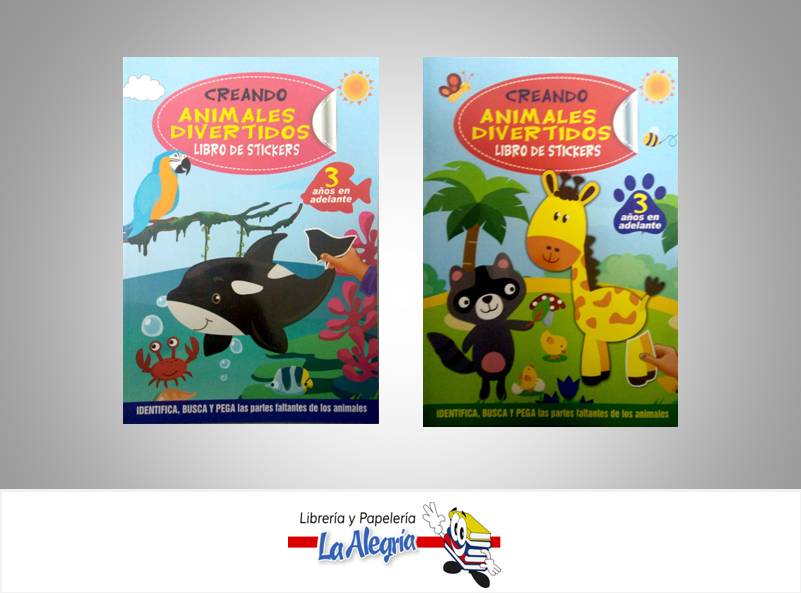 COLECCION ANIMALES DIVERTIDOS 2 TITULOS TEMATICA INFANTIL EDITORIAL SICOBEN