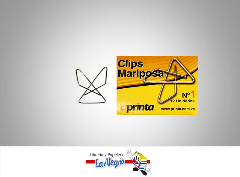 CLIP MARIPOSA N-1 12UND MARCA PRINTA   