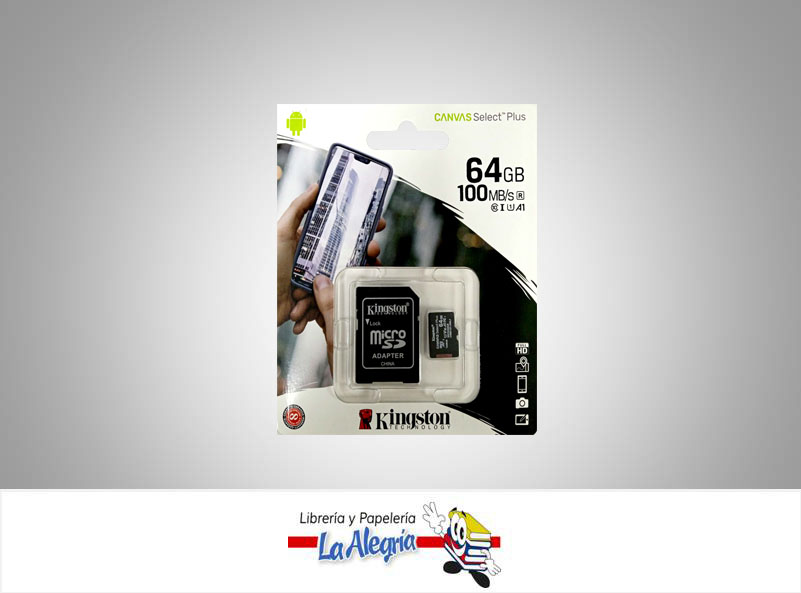 MEMORIA MICRO SD 64GB C/ADAPTADOR MARCA KINGSTON   