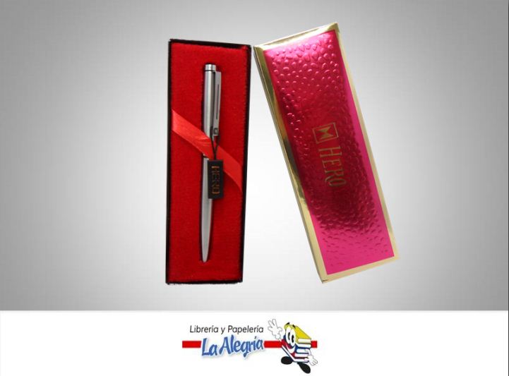 BOLIGRAFO RETRACTIL METAL C/ESTUCHE MARCA HERO   