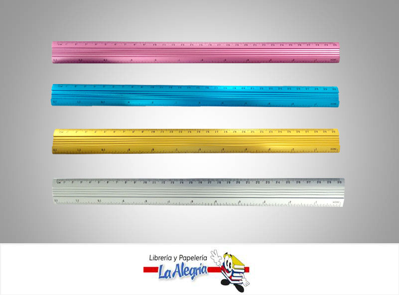 REGLA ALUMINIO 30CM COLOR MARCA POINTER   