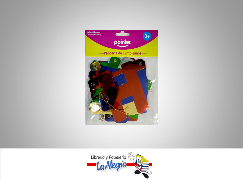 ADORNO PANCARTA CUMPLEANOS MULTICOLOR MARCA POINTER   
