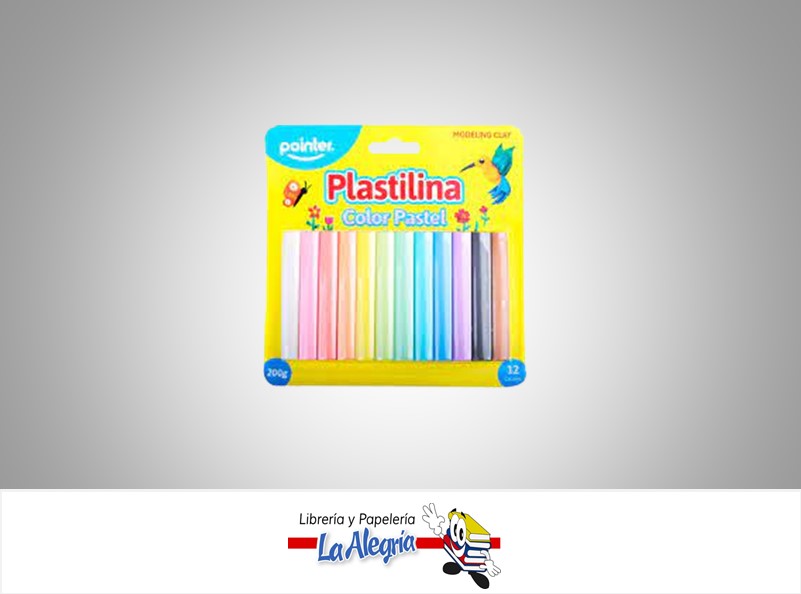 PLASTILINA PST12200PA PASTEL 200 GR 12 COLORES MARCA POINTER