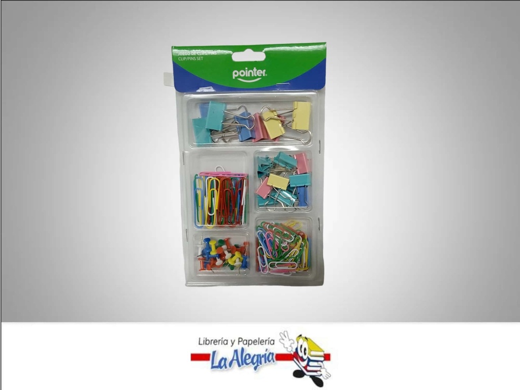 CLIP, BINDER Y PIN SET CL-72157; PAQ 125 UND MARCA POINTER