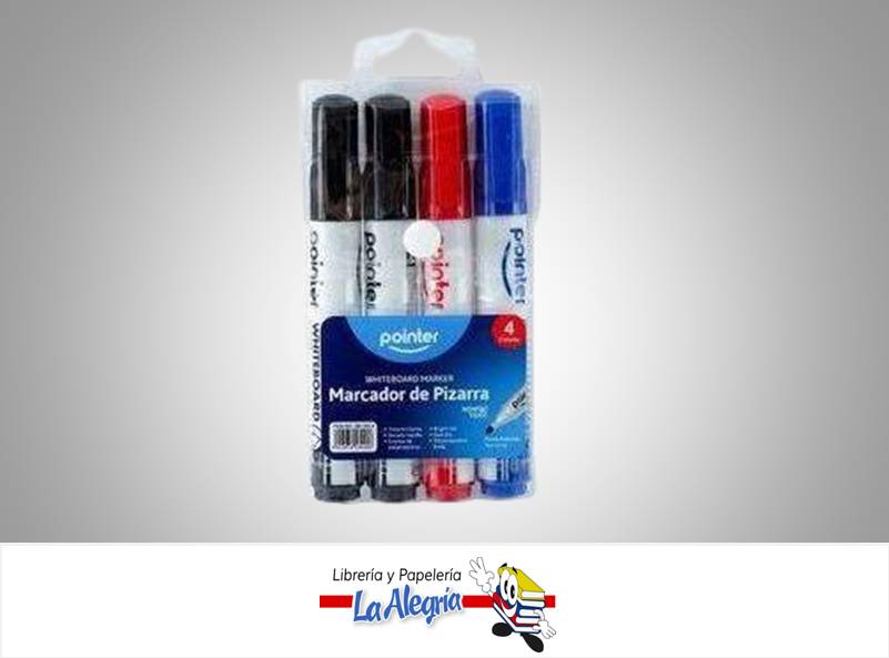 MARCADOR PARA PIZARRA ACRILICA BISELADO KK-105-4VIS 4 PIEZAS MARCA POINTER