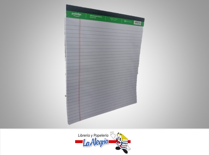 BLOCK NOTA RAYADO BLANCO 216X297CM 50 HOJAS MARCA POINTER