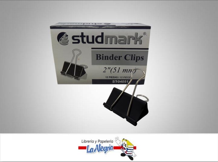 BINDER CLIP 2'' 51MM 12 UND MARCA STUDMARK   