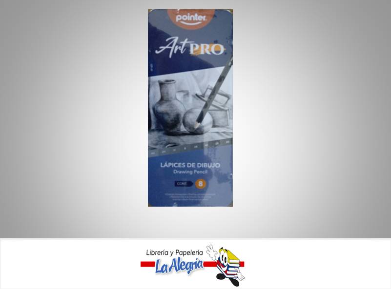 LAPIZ DE DIBUJO DESDE 4H HASTA 8B X 8 PZAS ART PRO MARCA POINTER DP-8ST