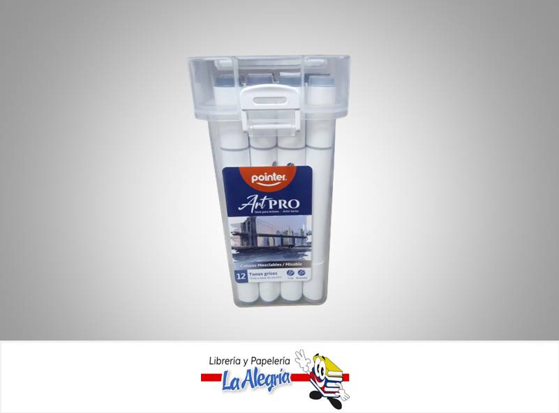 MARCADOR COLORES MEZCLABLES AHC12GR PAQ 12;  TONOS GRISES MARCA POINTER