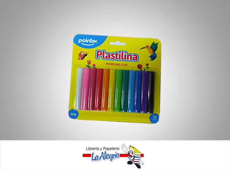 PLASTILINA PST12200 200GR 12 COLORES MARCA POINTER