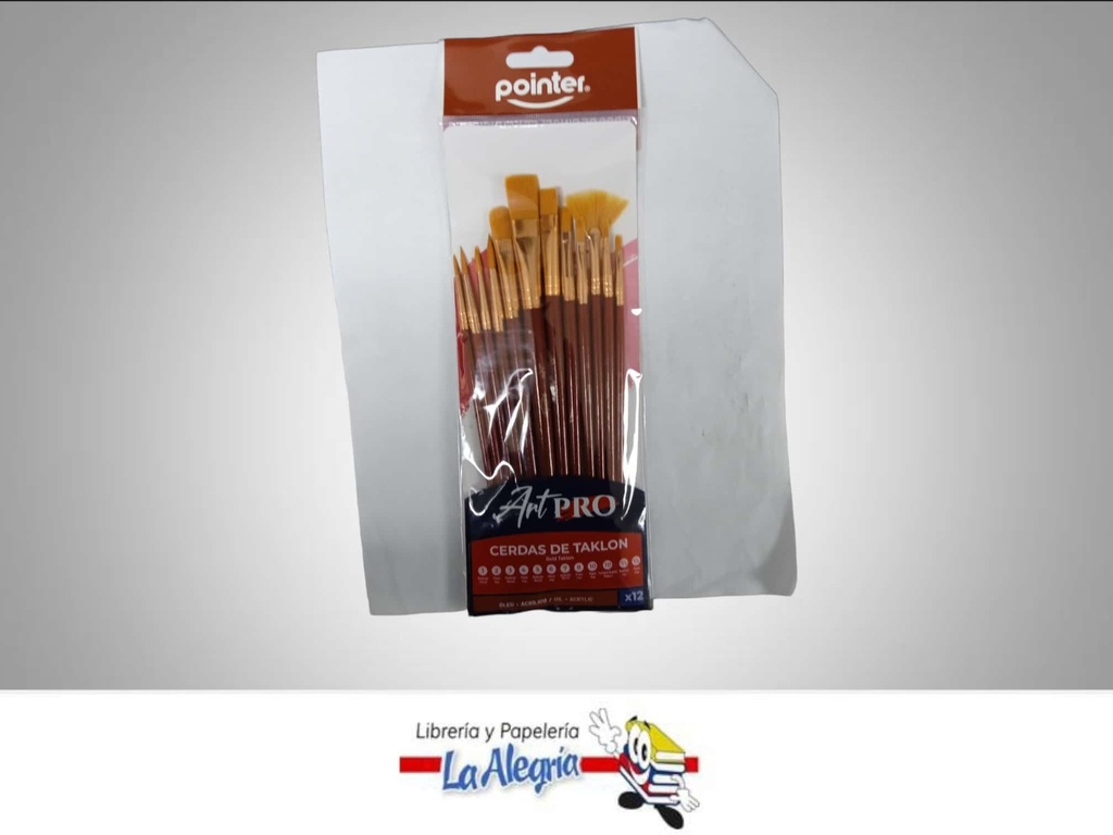 PINCEL MANGO CORTO SET 12 PZA. AB56811 MARCA POINTER   