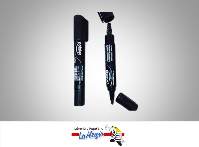MARCADOR DOBLE PUNTA PM-1807BK NEGRO UND MARCA POINTER   