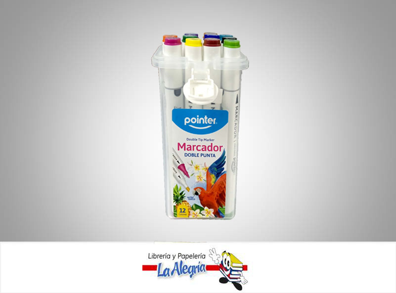 MARCADOR PERMANENTE DOBLE PUNTA WC191812 12 UND MARCA POINTER