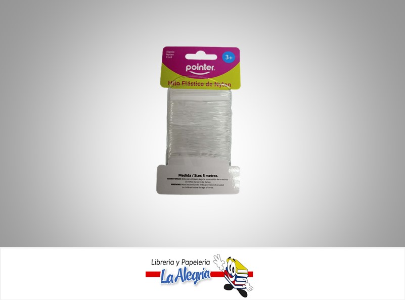 HILO ELASTICO TRANSPARENTE 2MM ROLLO DE 5 METRO MARCA POINTER