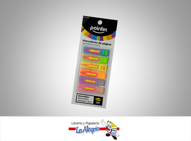 MARCADOR PAGINA FLECHA STN0412 6 COLORES 120 HOJAS MARCA POINTER