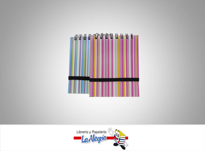 BLOCK NOTAS ESPIRAL FRANJAS 120X80MM MARCA S/M   