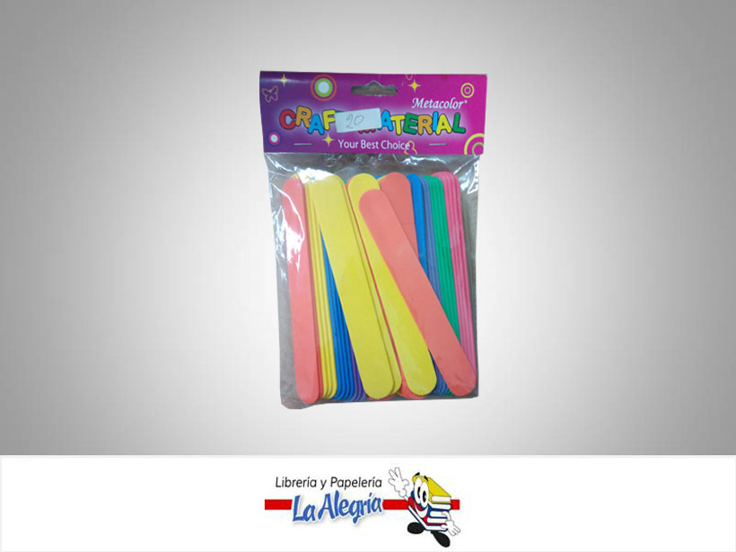 PALETA FOAMI 150X20MM MULTICOLOR 50UND MARCA CRAFT MATERIAL   
