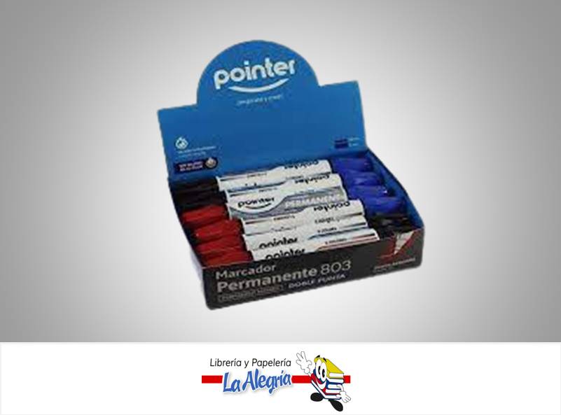 MARCADOR DOBLE PUNTA 2 COLORES PM803 UND MARCA POINTER   