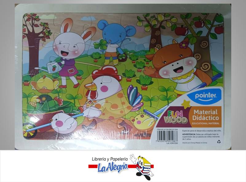 ROMPECABEZA DIDACTICO ANIMALES 24 PZA KW MARCA POINTER   
