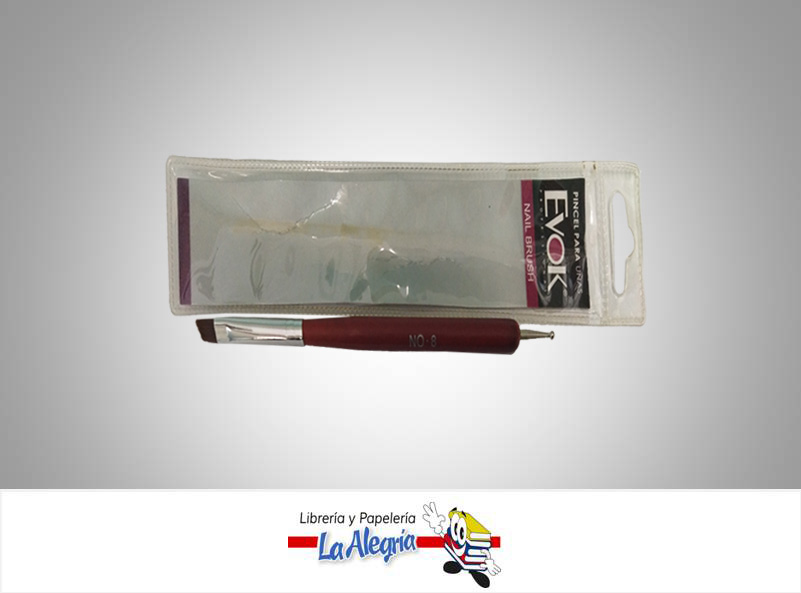 PINCEL PARA UÑAS CON REPUJADOR UND MARCA EVOK