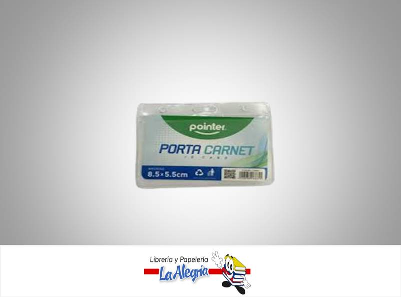 PORTA CARNET HORIZONTAL FUNDA TRANSPARENTE CD661; 8.5X5.5CM MARCA POINTER