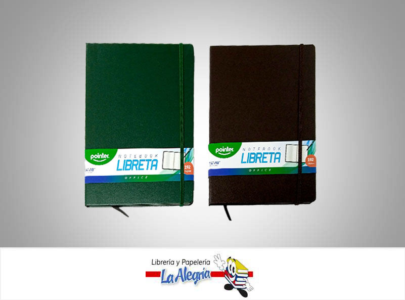 LIBRETA NOTA EMPASTADA NB1717; 19X25CM 3 COLORES MARCA POINTER