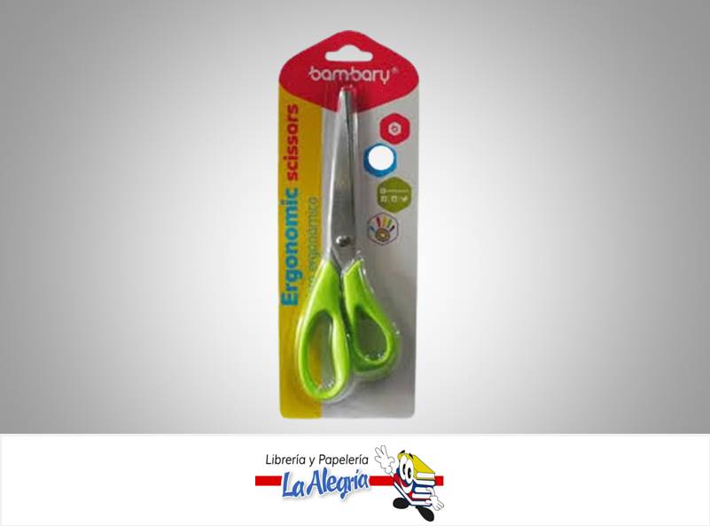 TIJERA ERGONOMICO MANGO ASIMETRICO 6" MARCA BAMBARY