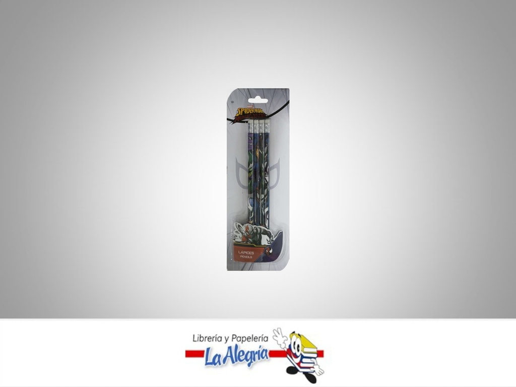 LAPIZ GRAFITO HB 4 PZ SPIDERMAN MARCA DISCAYCA   