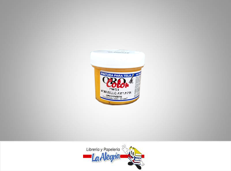 PINTURA P/TELA 30CC TW51 AMARILLO AUYAMA MARCA ORO COLOR   
