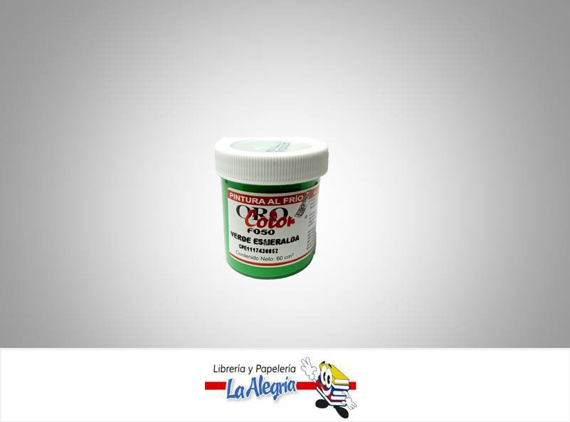 PINTURA AL FRIO 60CC F050 VERDE ESMERALD MARCA ORO COLOR   