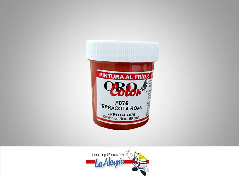 PINTURA AL FRIO 60CC F075 TERRACOTA ROJA MARCA ORO COLOR   