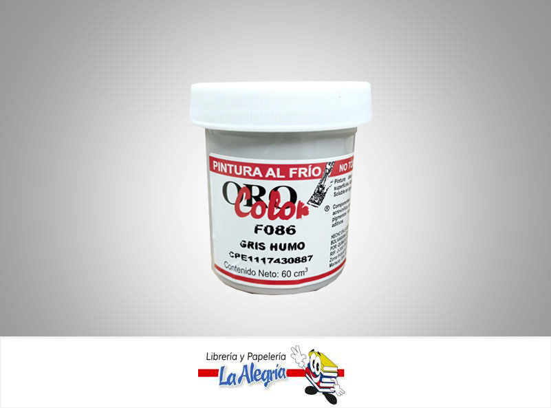 PINTURA AL FRIO 60CC F086 GRIS HUMO MARCA ORO COLOR   
