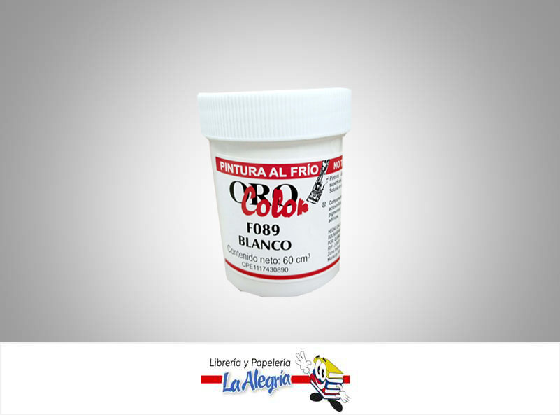 PINTURA AL FRIO 60CC F089 BLANCO MARCA ORO COLOR   