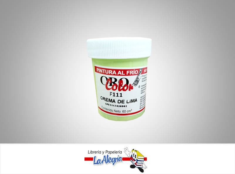 PINTURA AL FRIO 60CC F111 CREMA DE LIMA MARCA ORO COLOR   