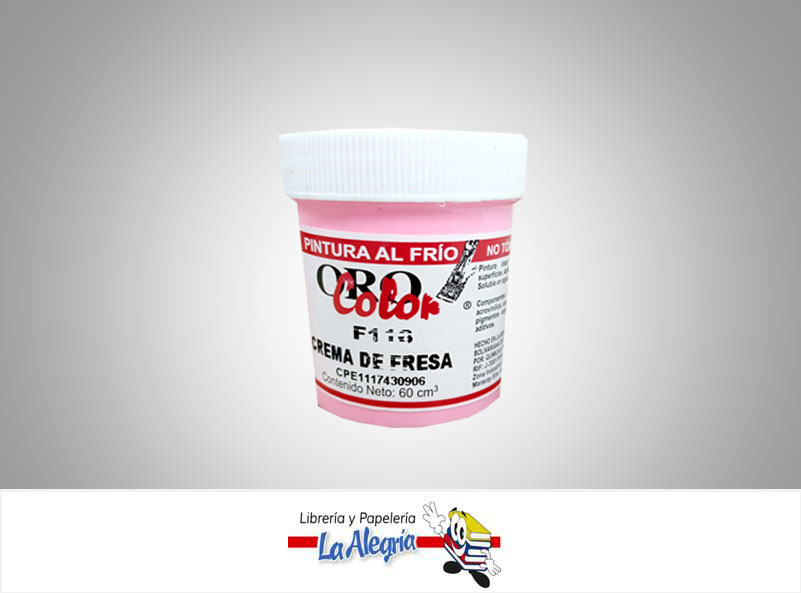 PINTURA AL FRIO 60CC F116 CREMA DE FRESA MARCA ORO COLOR   