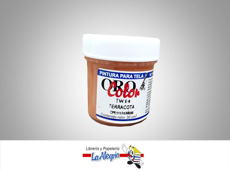 PINTURA P/TELA 30CC TW14 TERRACOTA MARCA ORO COLOR   