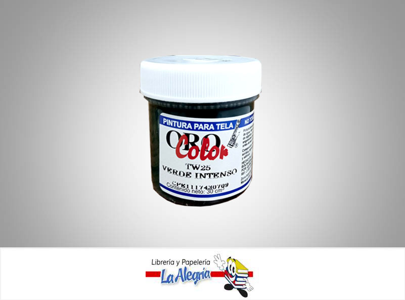 PINTURA P/TELA TW25 30CCVERDE INTENSO MARCA ORO COLOR   