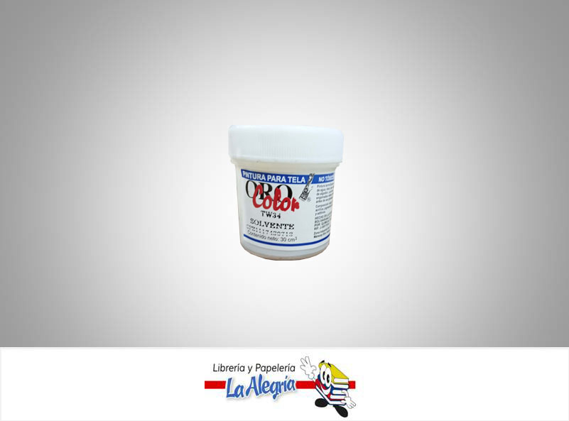 PINTURA P/TELA 30CC TW34 SOLVENTE MARCA ORO COLOR   