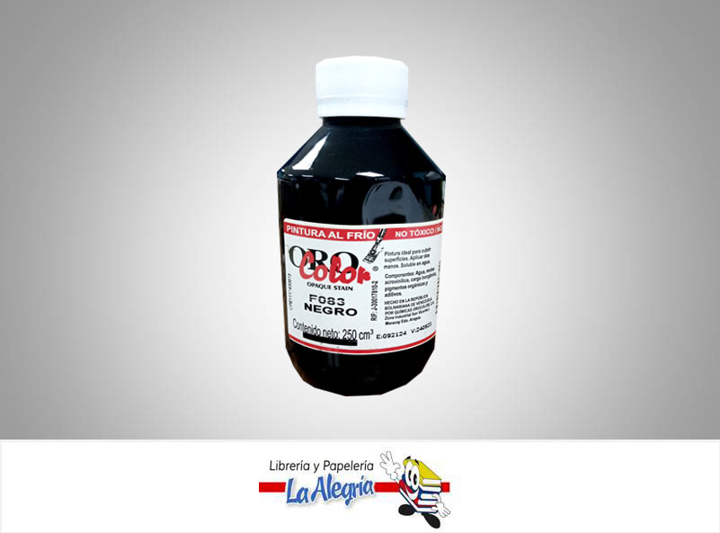 PINTURA AL FRIO 250CC F083 NEGRO MARCA ORO COLOR