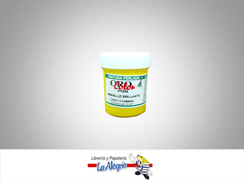 PINTURA PERLADA 22CC P08 AMARILLO BRILLANTE MARCA ORO COLOR