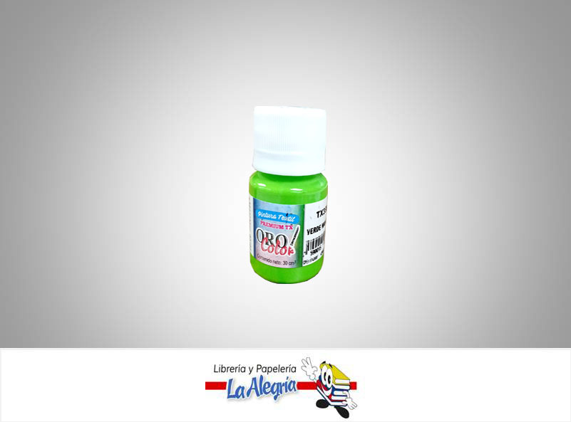 PINTURA PARA TELA TX359 30CCVERDE MANZANA MARCA ORO COLOR