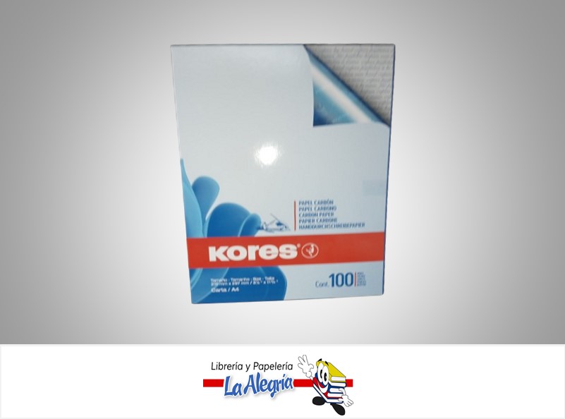 PAPEL CARBON CARTA 78478 100 HOJAS AZUL MARCA KORES