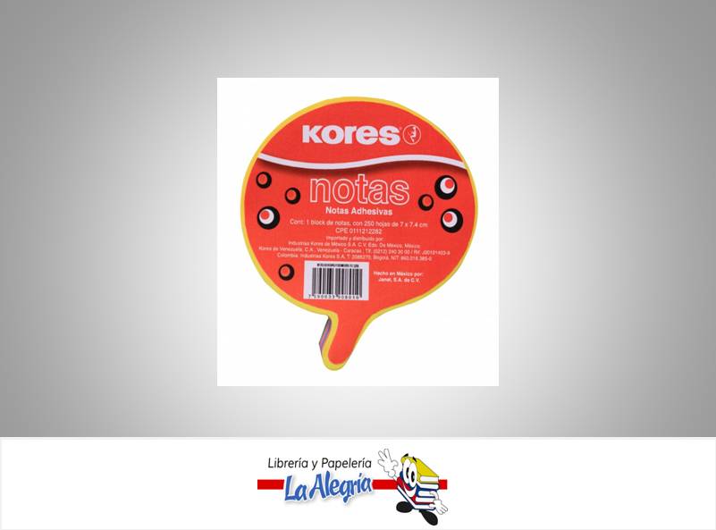 NOTAS ADHESIVAS PENSAMIENTO 250HOJAS 5 COLORES MARCA KORES