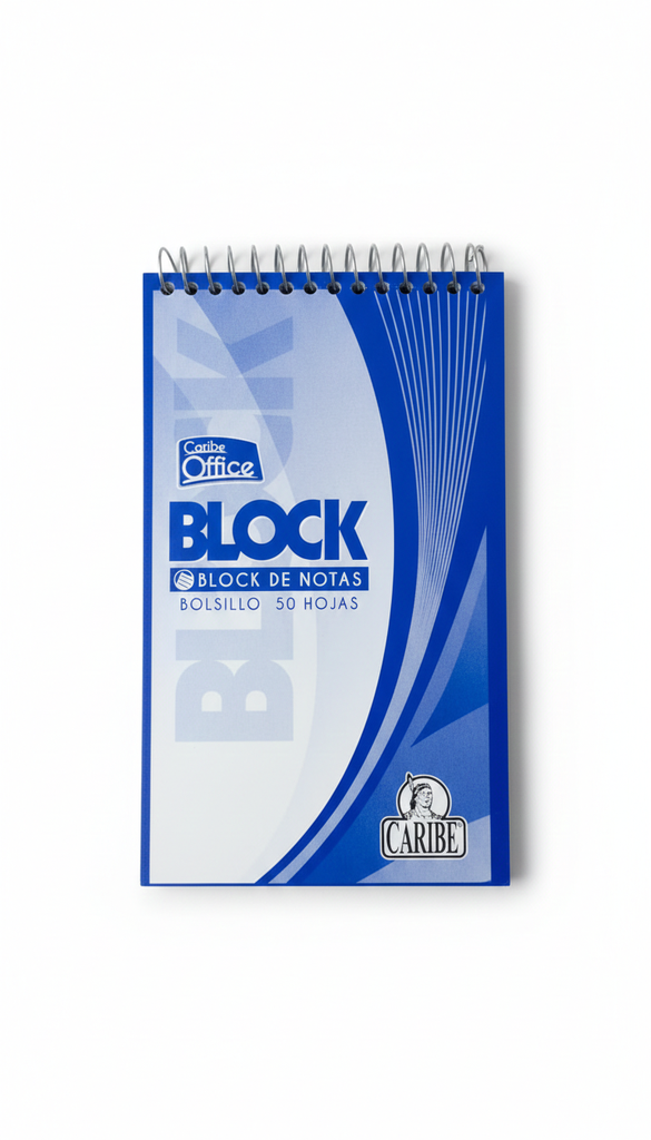 BLOCK NOTA RAYADO ESPIRAL 7,5X13CM 50H MARCA CARIBE   