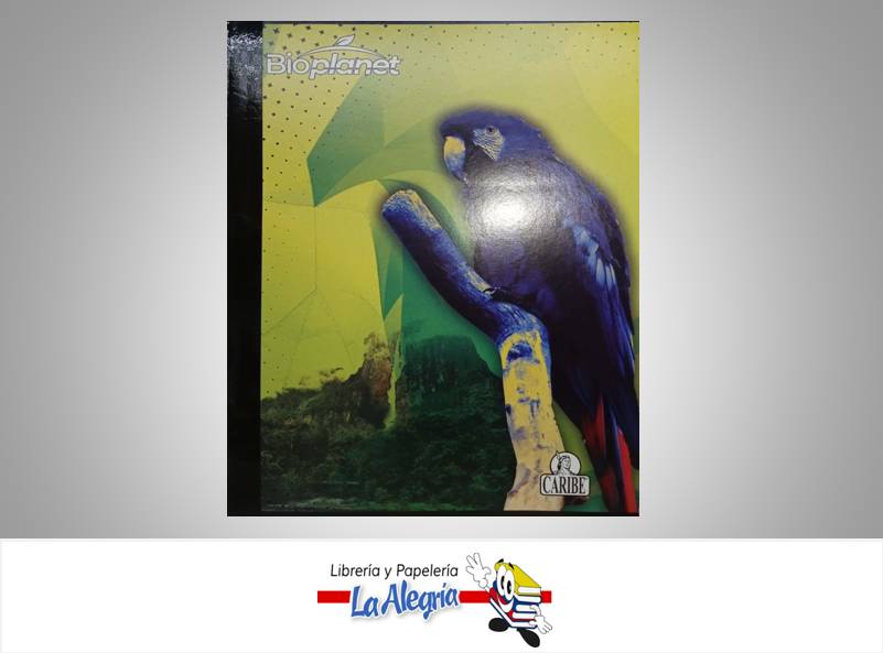 LIBRETA EMPASTADA BIO PLANET 100H CUADRICULADO MARCA CARIBE
