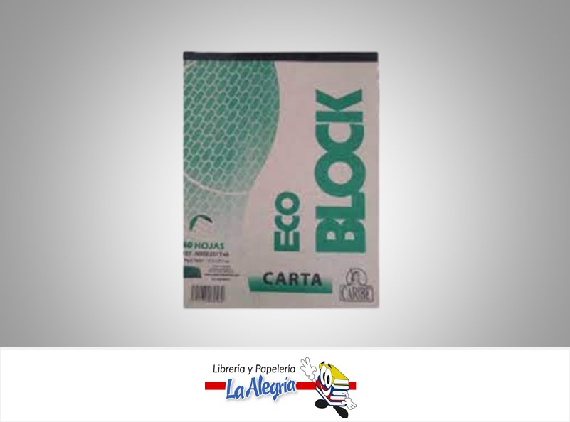BLOCK NOTA ECO RAYADO ENGOMADO 40H CARTA MARCA CARIBE   