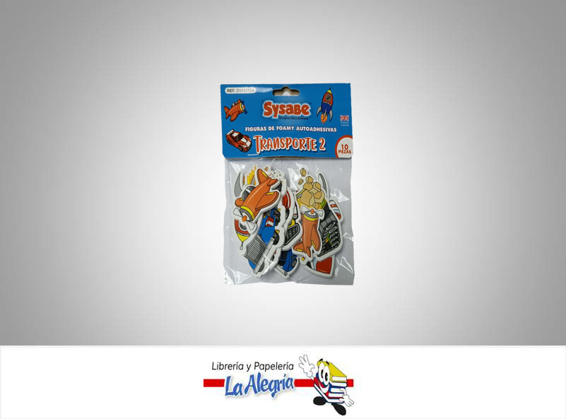 FIGURAS DE FOAMI ADHESIVA TRANSPORTE 2 PAQ. 10 PZA MARCA SYSABE