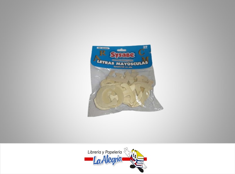 FIGURA DE MDF ADHESIVA LETRAS MAYUSCULAS 26 PZ MARCA SYSABE