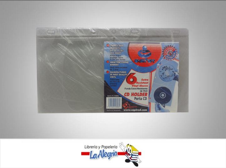 FUNDA PORTA CD PLAST 6 HOJAS MARCA CAPI   